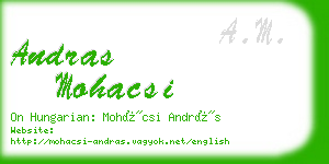andras mohacsi business card